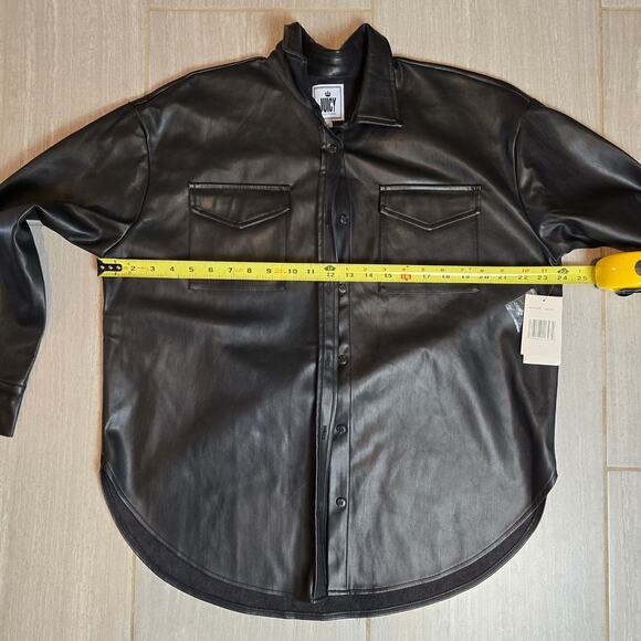 NWT Juicy Couture, Black, Plether Button-Up Jacket Large - Picture 8 of 10